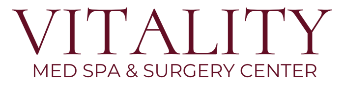 Vitality Med Spa & Surgery Center logo, wine